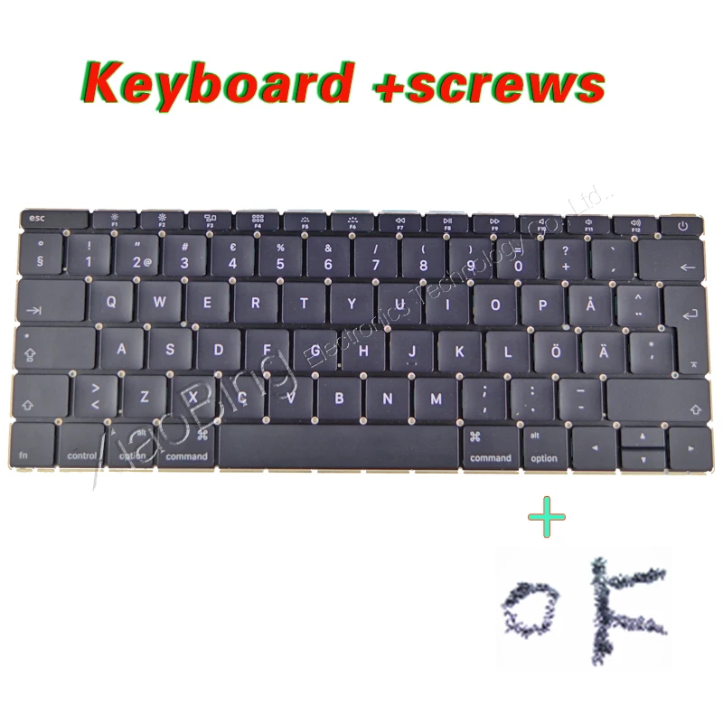 Клавиатура A1534 SW SE шведская с подсветкой и винтами клавиатура для Macbook 12 дюймов 2015