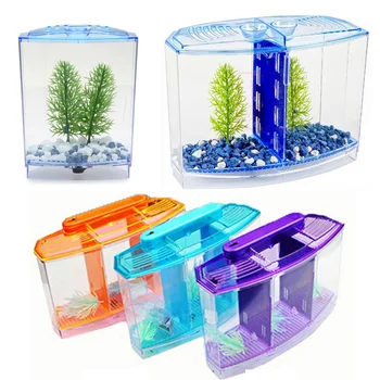 

1pcs 1/2/3 grids Arcylic Betta Guppy Baby Small Fish Separation Fish Bow Aquarium Breeding Box