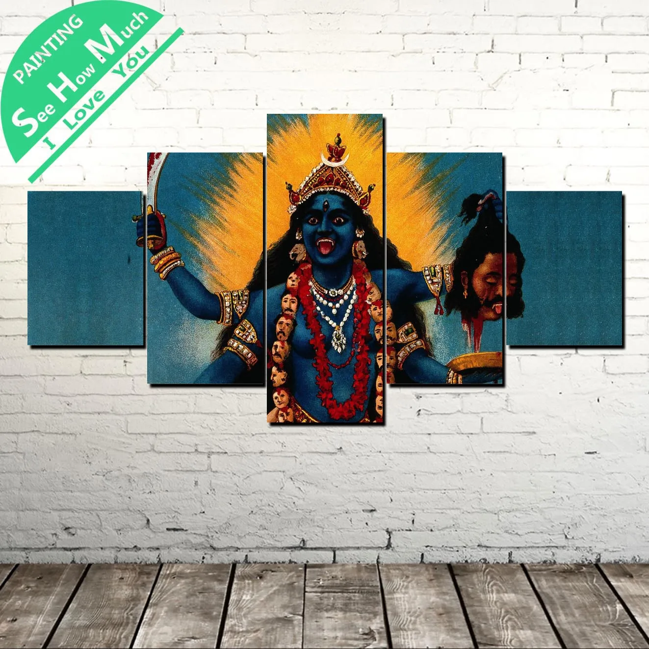 

5 Piece Victory of Lord Shiver Wall Art Canvas Poster and Print Canvas Painting Decorative Picture Canvas Painting
