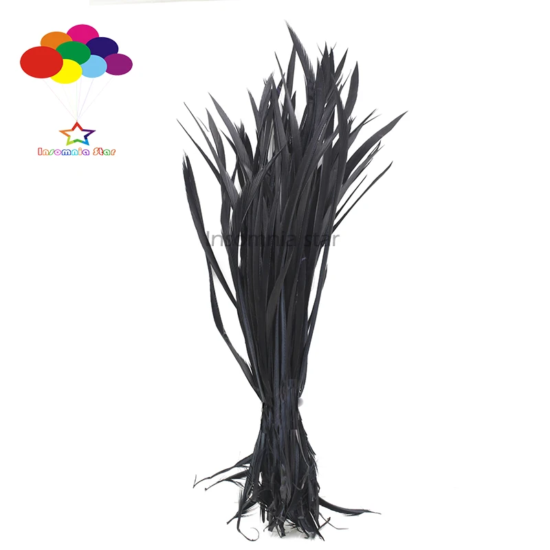 100 шт натуральный гусиный пух 15-20 см/6-8 дюймов разноцветный высококачественный головной убор для костюмированной маски Diy - Цвет: black