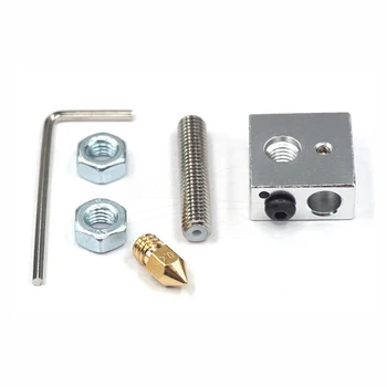 

New 3D printer accessories aluminum heating block 1.75mm consumables threaded pipe 0.4mm nozzle 1.5mm wrench set