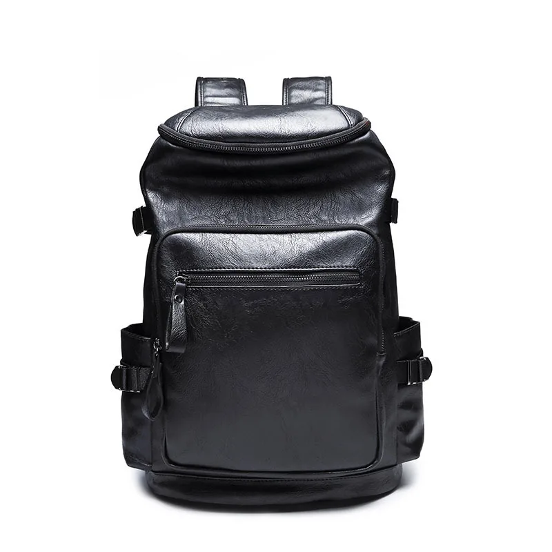 

Men's Leather Backpack Schoolbag Vintage Black Leather Backpack for men Large capacity Travel Laptop Backpack mochila