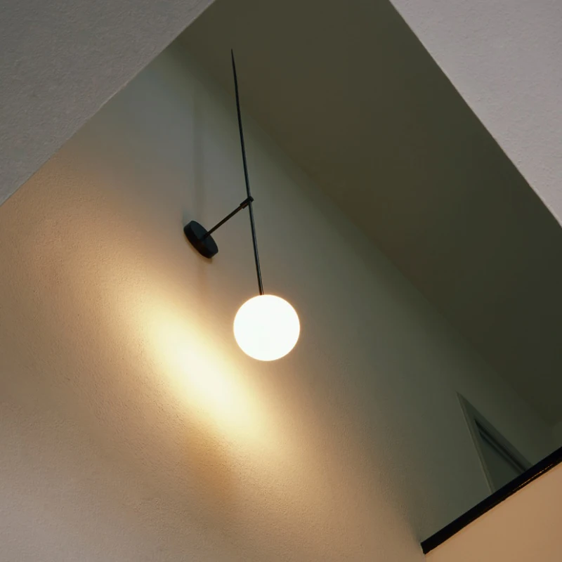 Современный светодиодный настенный светильник в скандинавском стиле, стеклянный шар, зеркало для ванной комнаты, настенный светильник в американском ретро стиле, бра