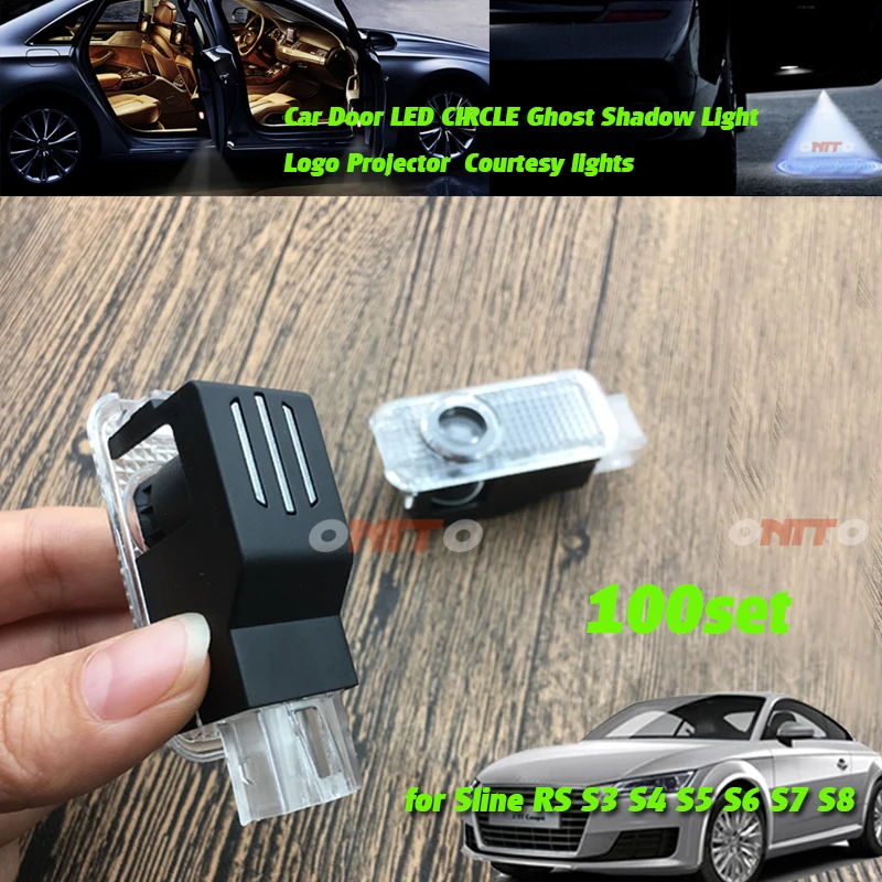 

Wholesale 100set High Quality Car Door Logo Light Auto Ghost Shadow Lamp S3 S4 S5 S6 S7 S8 Car Door LED CIRCLE Lights
