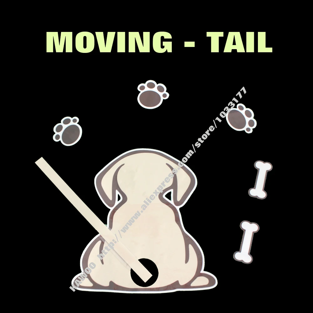 Fashion Car styling Rear window Cartoon Funny dog Moving Tail Stickers Car rear Wiper Decals sticker car-styling accessories