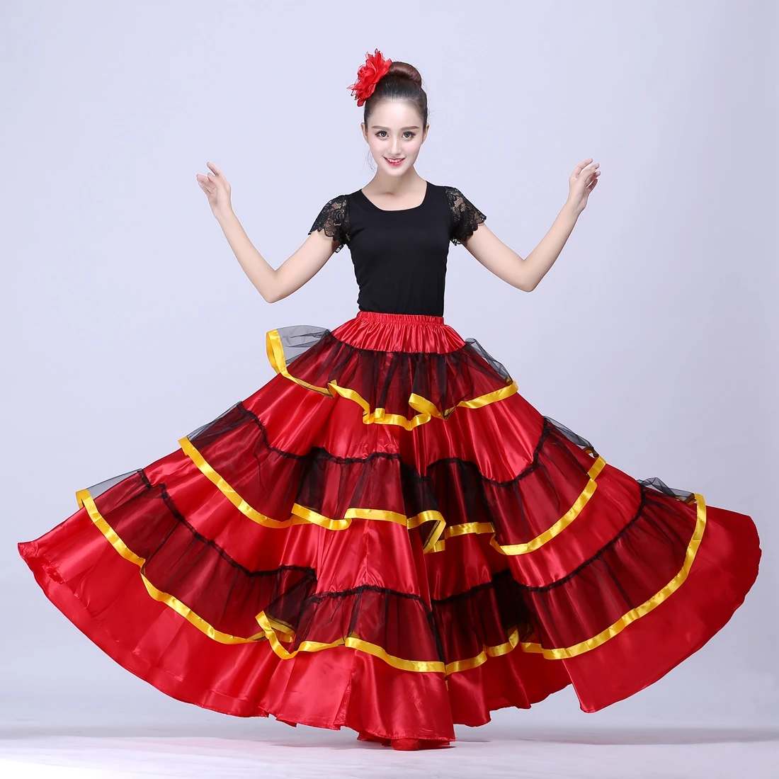 Испанское Фламенко юбка для танца живота испанский танец костюмы фламенко платье бальные танцы платье дропшиппинг