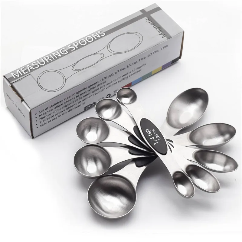 Magnetic Baking Scale Spoon, Ingrediente seco e líquido, 5 tamanhos