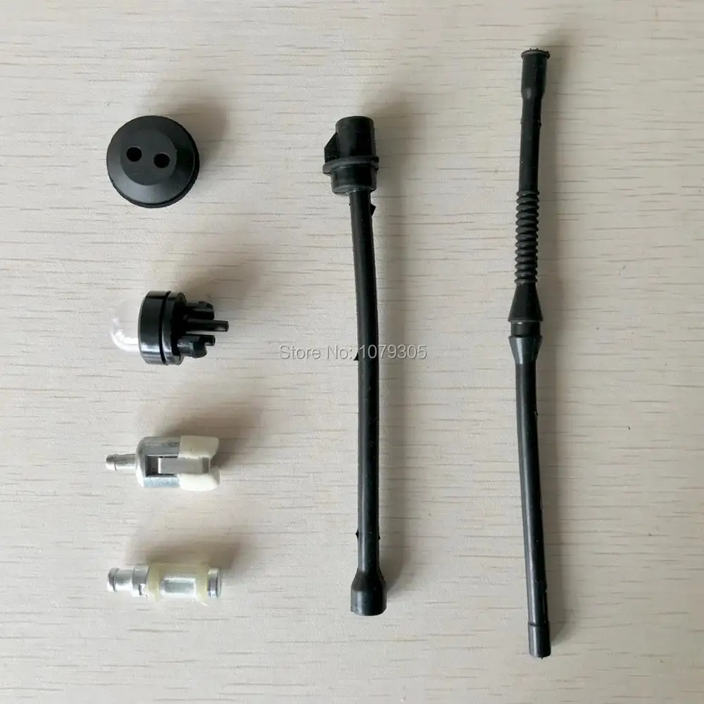 Fuel Oil Filter Hose Pipe Line Primer Bulb Kit For Chinese 45CC 52CC 58CC 4500 5200 5800 Chainsaw Spare Parts 4