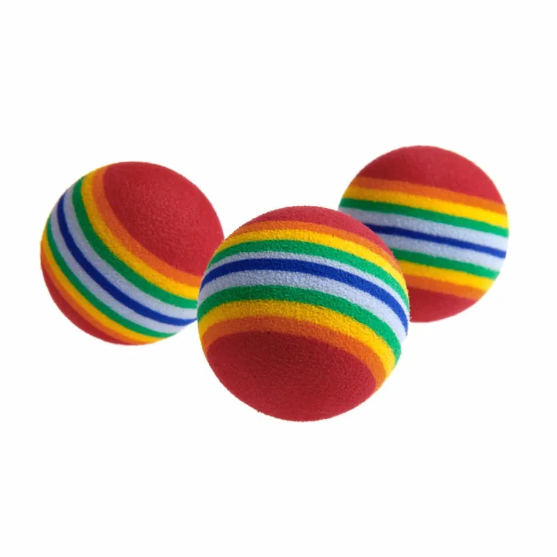 10Pcs Colorful Cat Toy Ball Interactive Cat Toys Play Chewing Rattle Scratch Natural Foam Ball Training Pet Supplies