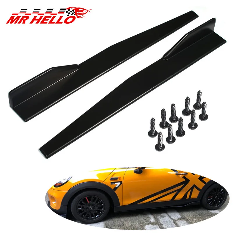 

new Universal Carbon Fiber look & black modified Car Body Side Skirt Rocker Splitters Diffuser Winglet Wings Bumper Car 86cm