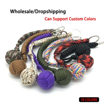 

10Colors Kid Education Security Protection Monkey Fist Steel Ball Girl Bearing Self Defense Survival Keychain Occupations Toys