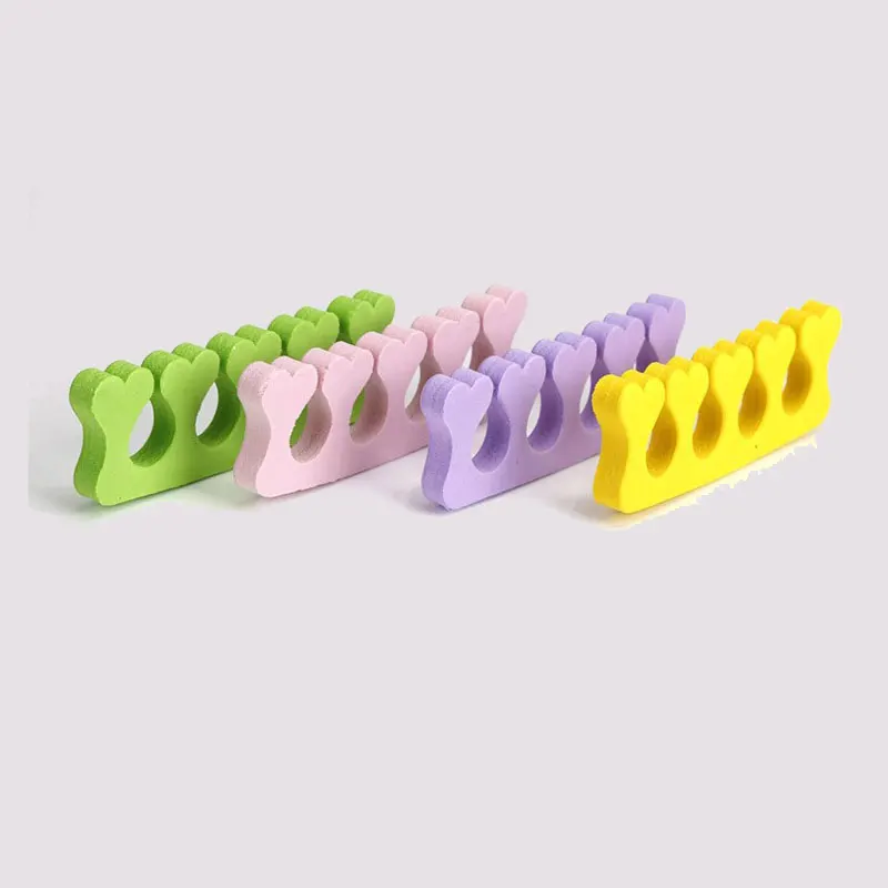 10Pcs / Pack Soft Form Toe Separator / Finger Spacer For Manicure Pedicure Nail Tool Flexible Soft Silica Random Color