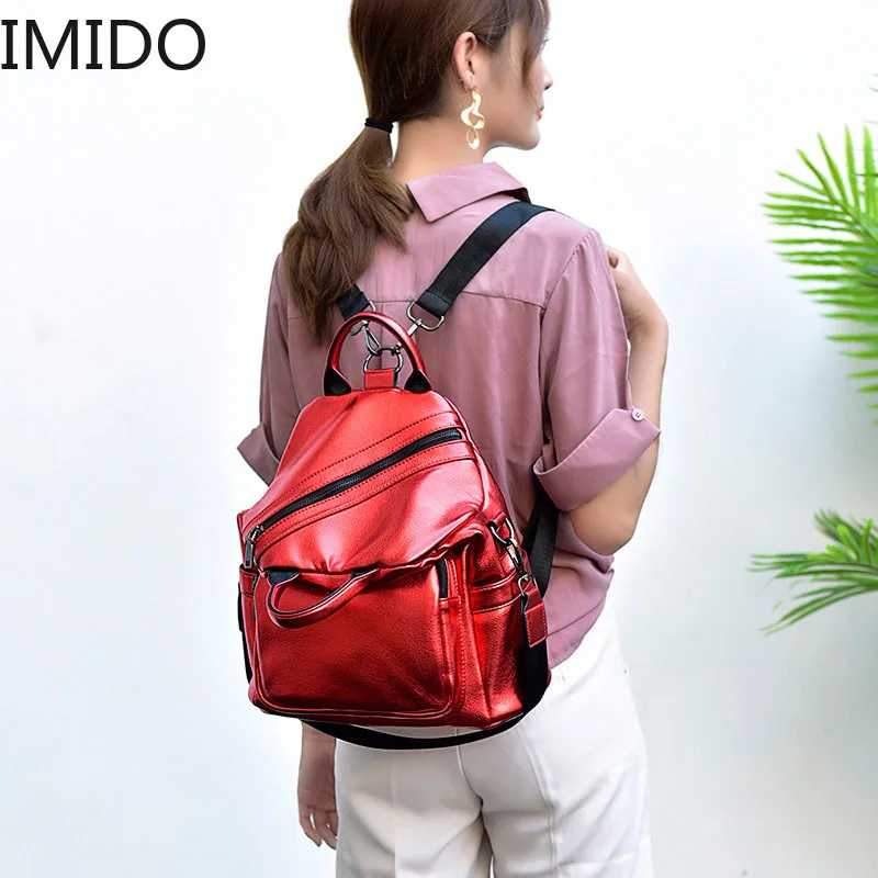 IMIDO новый многофункциональный женский рюкзак женская сумка на плечо блёстки