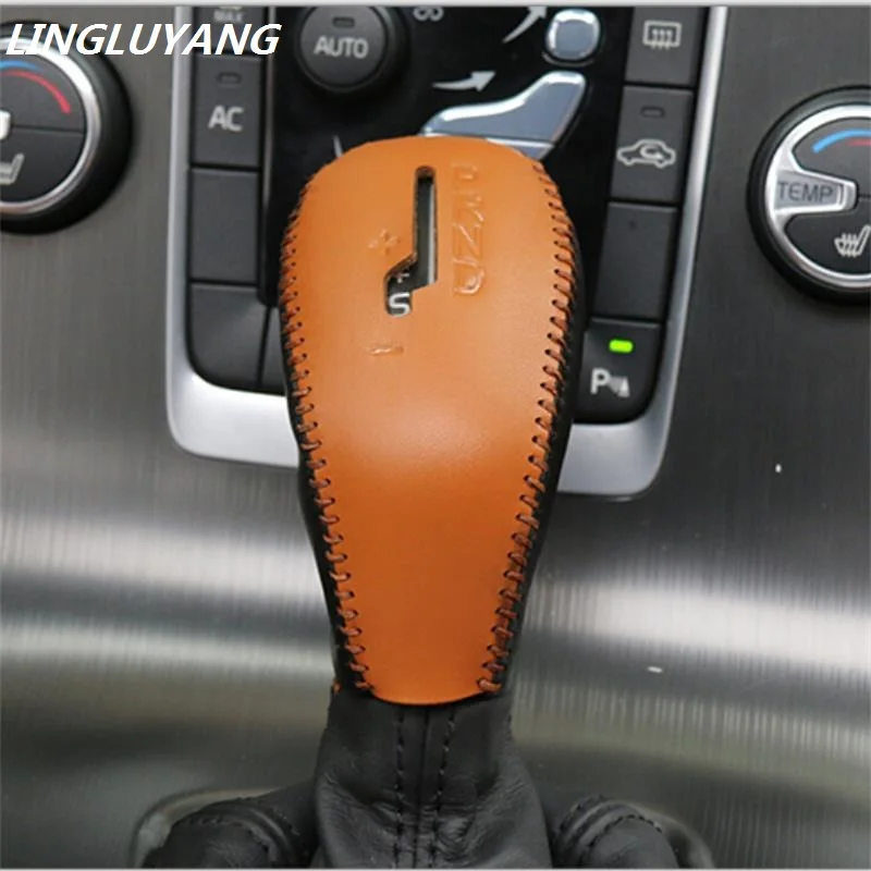 

Suitable for volvo gears sets xc60 V40 V60 S60 Sew sleeve leather gear shift knob cover
