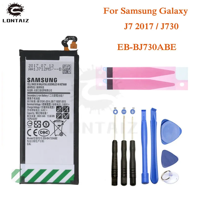 

SAMSUNG Original Battery EB-BJ730ABE For Samsung Galaxy J7 Pro 2017 J730GM J730K SM-J730F SM-J730G SM-J730DS SM-J730FM 3600mAh