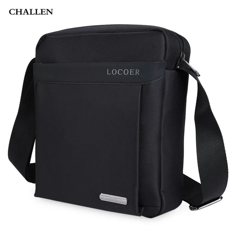

Solid Color Letter Zipper Hasp Oxford Vertical Shoulder Messenger Business Bag Shoulder dual functions portfolio for men