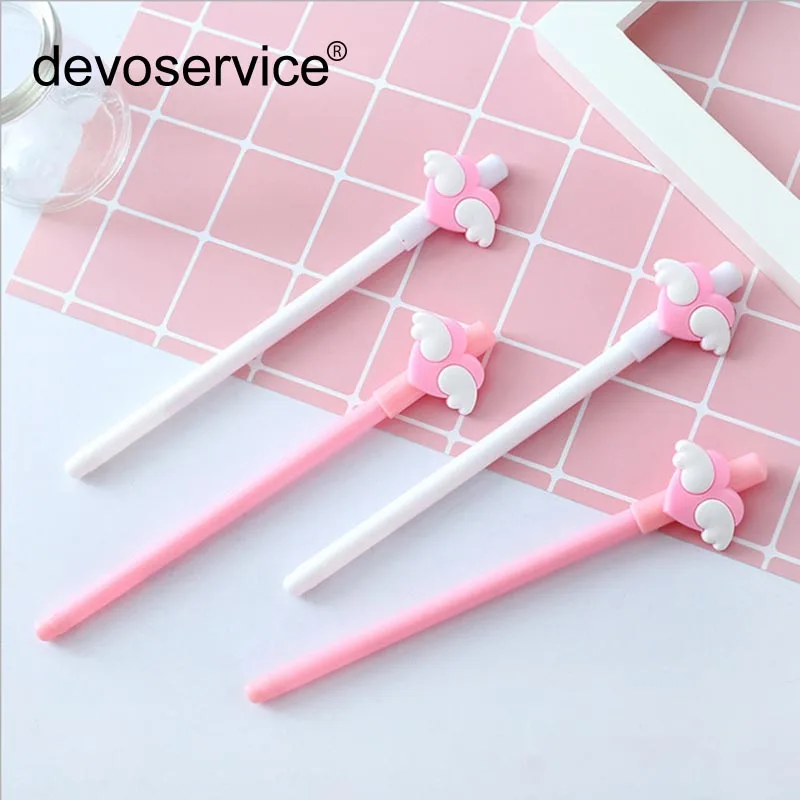 

New Cute Wings Love Gel Pen Cartoon Student Writing Tools Kawaii Black Pen Student Office Stationery Pen Gifts School Supplies