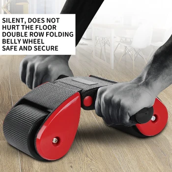 

home Folding abdominal wheel ab roller no noise for arm waist leg muscle exercise trainer double wheel gym fitness equipment hot