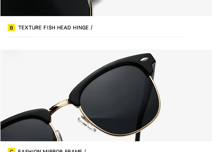 LeonLion 2019 поляризационные Полуободковые солнцезащитные очки Для женщин/Для мужчин Винтаж риса ногтей UV400 классические очки Брендовая