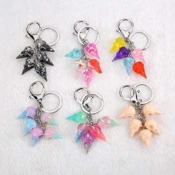 

1PC Multicolorresin raven head keychain flatback resin crow pendant charms resin keyring for jewelry