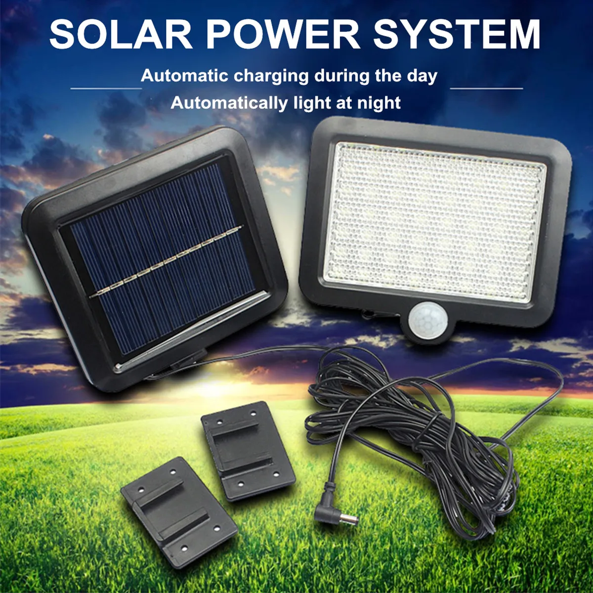 

Rechargeable LED Light Solar Bulb Outdoor Garden lamp Decoration Waterproof 56 Power Motion Sensor Security Wall ABS Intelligent