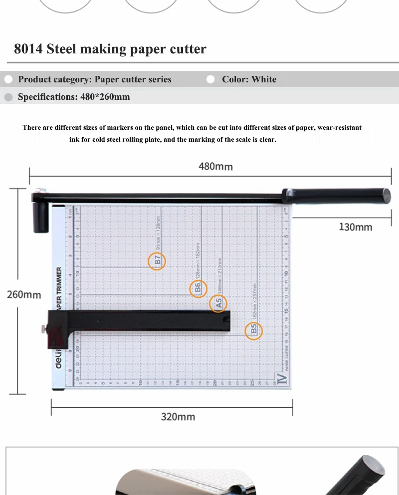 Deli 8014 ручной триммер для бумаги размер 300x250 мм(1" x 10") Большой триммер для бумаги с резаком для бумаги