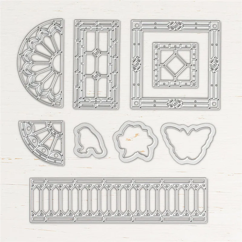 

InLoveArts Christmas Window Metal Cutting Dies DIY Scrapbooking Craft 9Pcs 127*122mm Embossing Stencil Card Decoration 2018 New