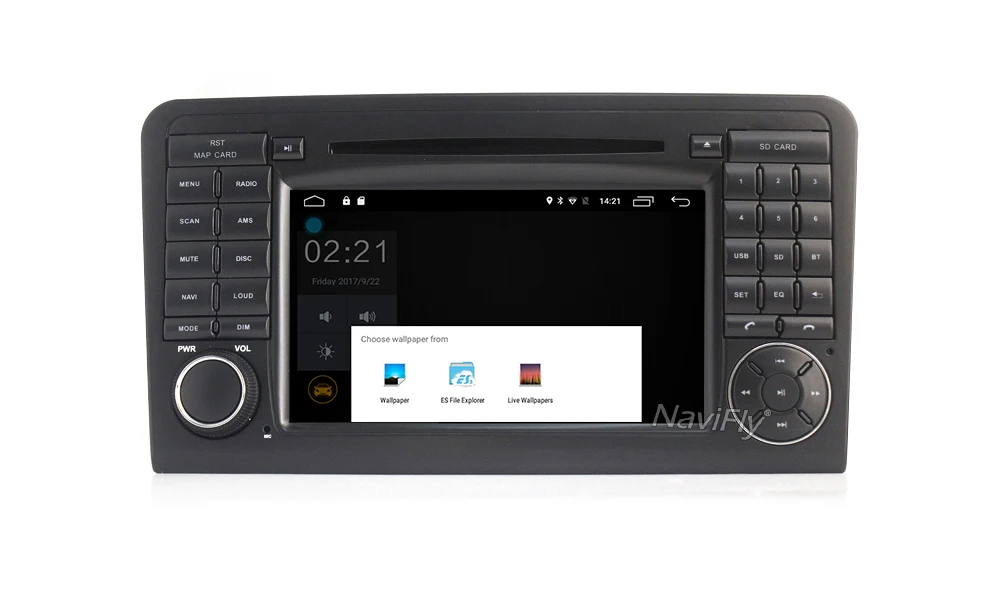 Flash Deal NaviFly 7 inch 2 din Android7.1 car dvd radio for Mercedes/Benz/ML ML350 L450 ML500/GL CLASS W164 GL320 GL350 GL420 car gps 12