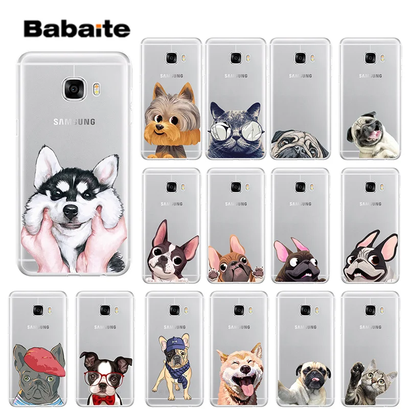 

Babaite Cute French Bulldog cartoon dog and cat Soft Shell Phone Cover for Samsung S5 S6 S6 edge S6edge Plus S7 S8 S9 Plus