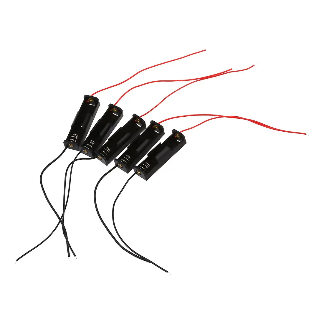 

Top Deals 5pcs 15.2cm Wire Pipe Plastic 1 x 1.5V AAA Battery Storage Case Holder Black