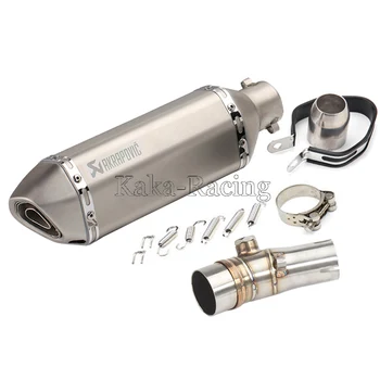 

ER-6N ER-6F Motorcycle Exhaust Middle Pipe 51mm Akrapovic Exhaust Muffler Pipe Tail for Kawasaki ER6N ER6F NINJA650R 2012-2016