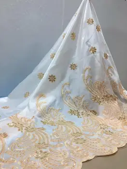 

2019 Latest Style Velvet Lace High Quality White African Velvet Lace Fabric With Sequins Nigerian Lace Fabric For Wedding Party