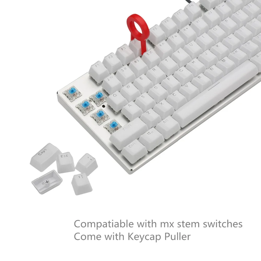 Модные PBT брелки для клавиатуры с подсветкой Doubleshot Gaming Led для Cherry Mx Outemu Crystal White 104 ключей с брелоком