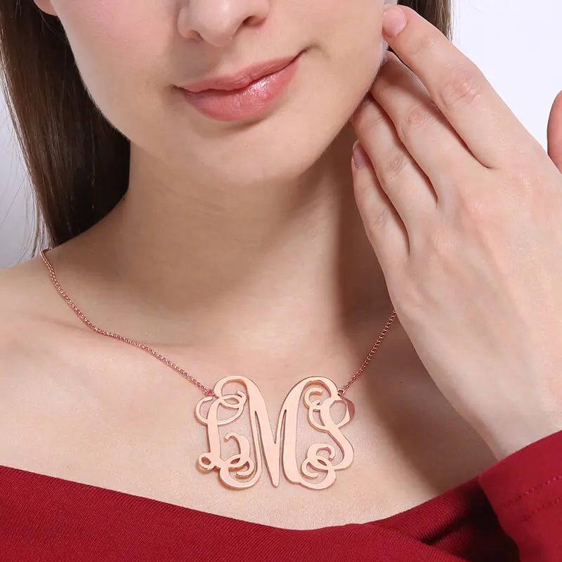 AILIN Large Size Monogram Necklace XXL 