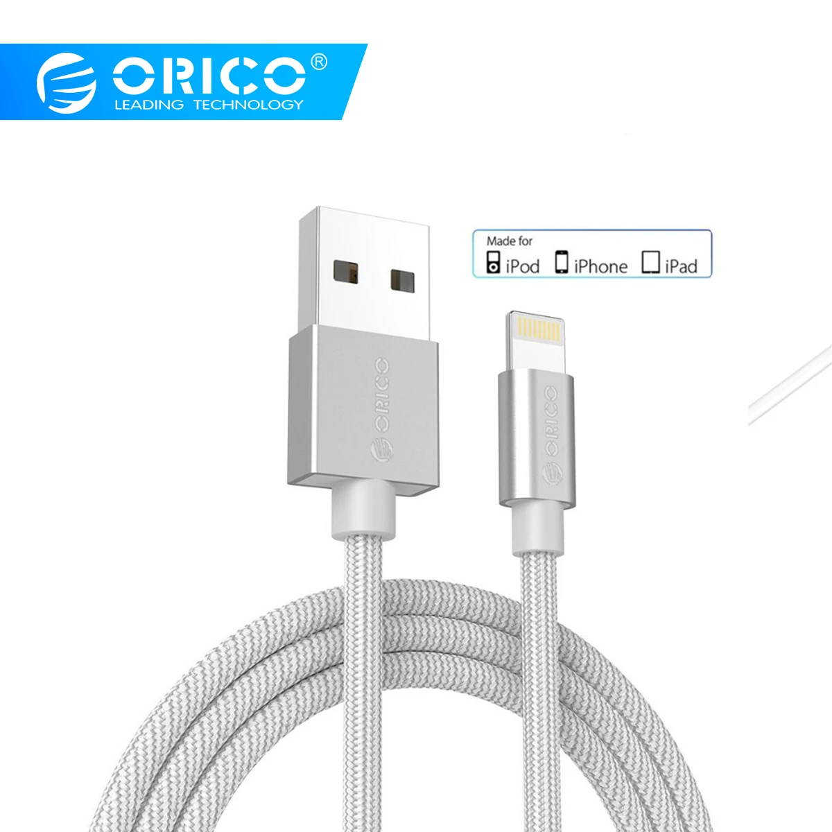 

ORICO USB Cable for Apple iPhone iPad 2.4A MFi for Lighting to USB Cable Fast Charger Data Cable for iPhone 5 6 7 8