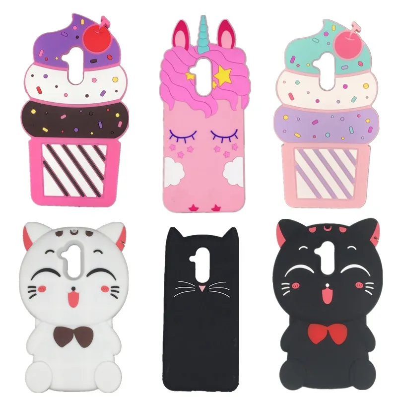 

For Huawei Mate 20 Lite 3D Cartoon Ice cream unicorn horse Cat Soft Silicone Phone case Cover For Huawei Mate 20 Lite Phone case