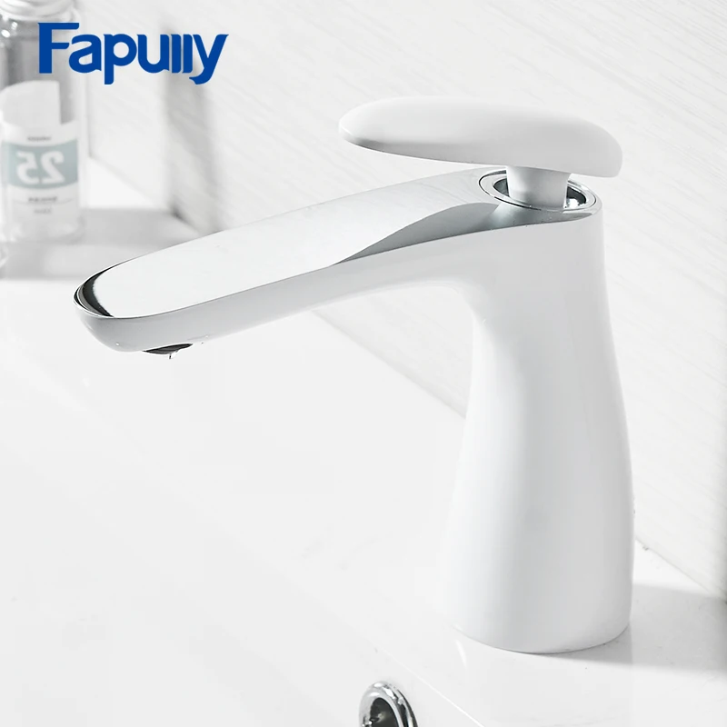 

Fapully Bathroom Faucet Single Holder Single Hole Basin Mixer Tap Deck Mounted Waterfall Bathroom Faucets 709-11W