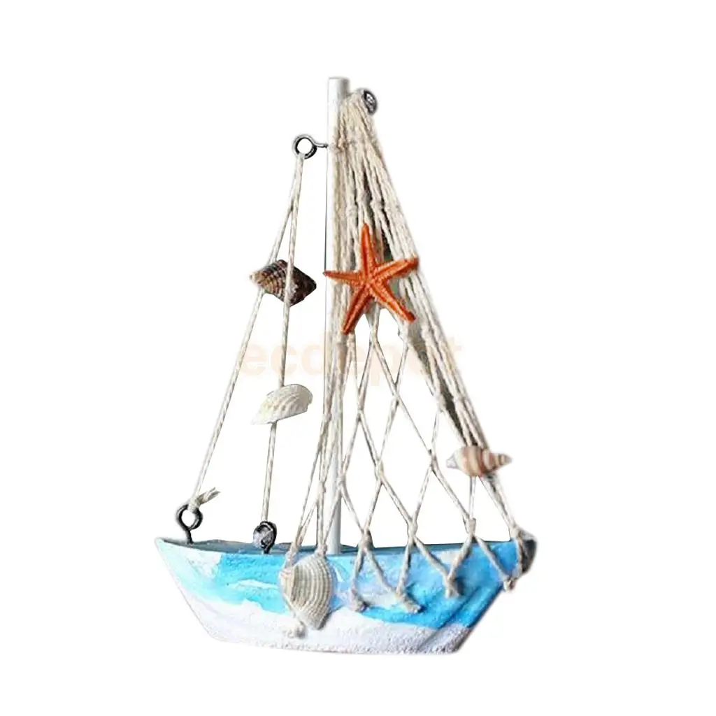 Handcrafted Wooden Nautical Sailing Boat Ornament Home Desktop Decor Christmas Gift