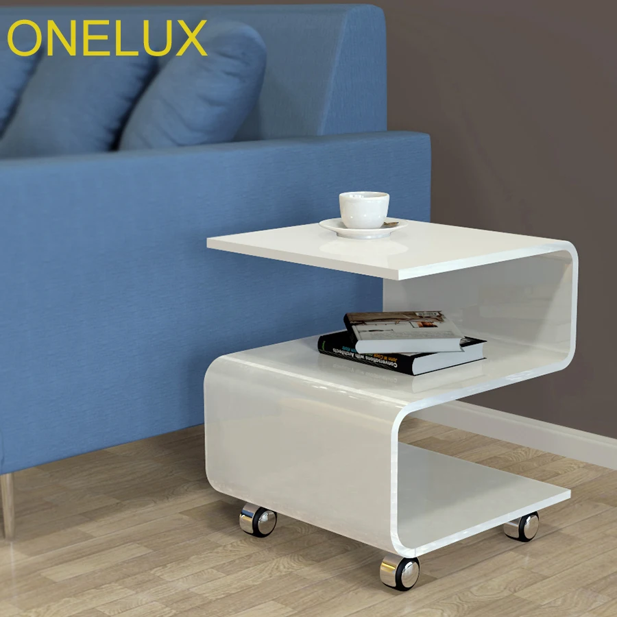 S-Shaped Acrylic Side Coffee Table On Wheels,Rolling Lucite Occasional End Corner Tea Tables - 45W-42D-52H CM S-Shaped Acrylic Side Coffee Table On Wheels,Rolling Lucite Occasional End Corner Tea Tables - 45W-42D-52H CM