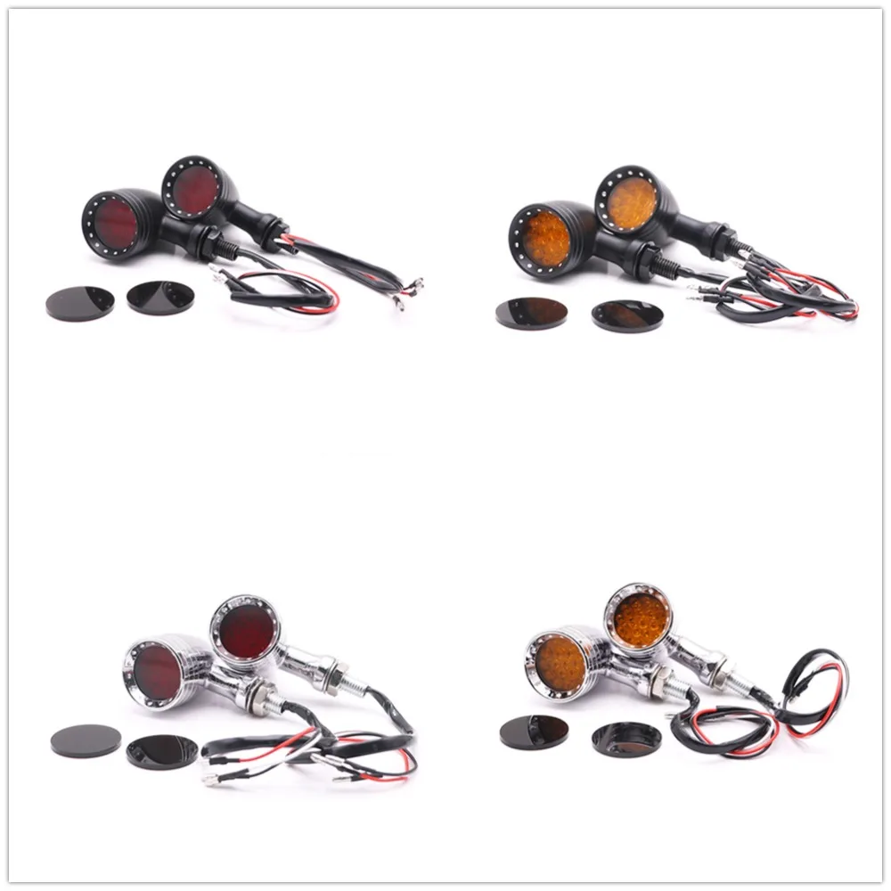 

1 пара мотоцикл красный/желтый светодиодный Ретро пуля сигнала поворота Стоп-сигнал светильник для Harley Bobber Chopper Пользовательские Dyna Chopper 10 мм