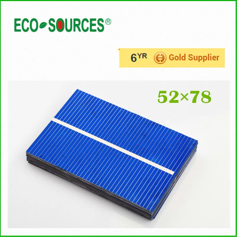 

ECOWORTHY 40pcs 52x78mm 1 barspolycrystalline solar cell, poly solar cells