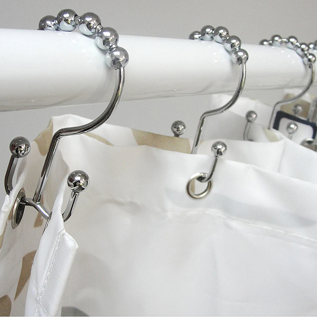 12 Piece Bathroom Iron Spherical Shower Curtain Hook Hanger Holder Bronze Decorative Antique Rack Home Ornaments