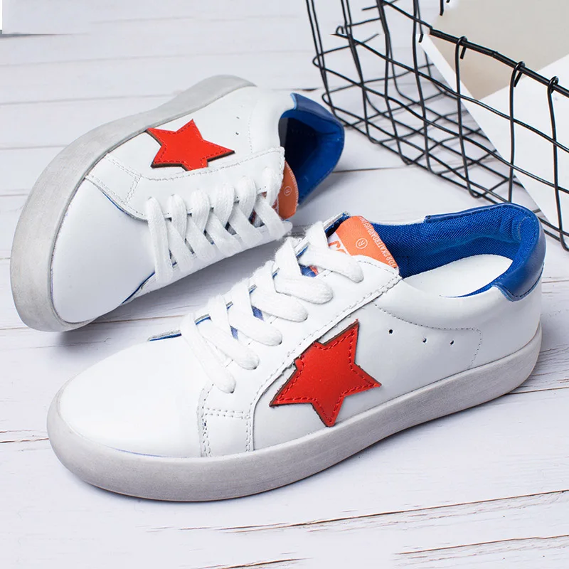 

Jookrrix Spring New Fashion Brand Genuine Leather Lady Casual Shoes Women Sneaker Star Girl Leisure Shoe Breathable Good Quality