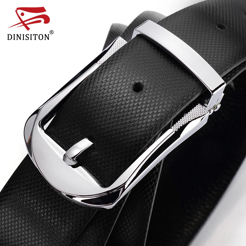 

DINISITON High Quality First Layer Belt Cow Genuine Leather Belts For Men Business Pin Buckle Designer Strap Male Cinto PX217