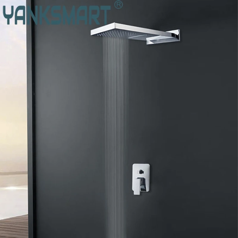 

bathroom tow shower way shower faucet set bar shape rainfall shower head and control valve shower set