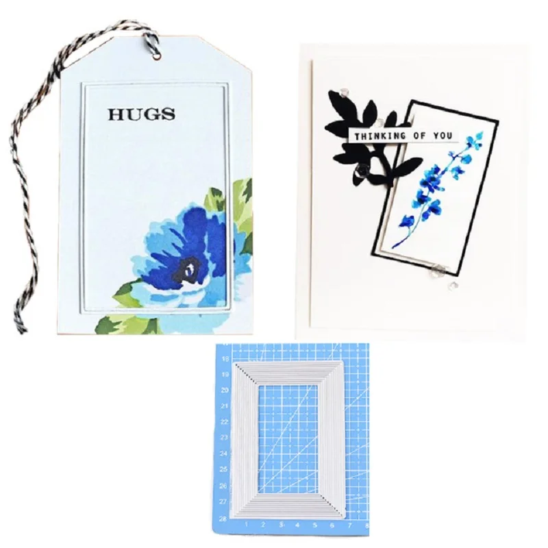 Hemere Background Tag Banner Frame Metal Steel Cutting Dies for DIY Scrapbook Invitation Photo Card - 32917505570