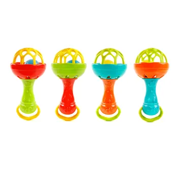 

0-2 Years Baby Rattles Toy Teether Soft Plastic Funny Hand Bell Rattle Kids Birthday Gift