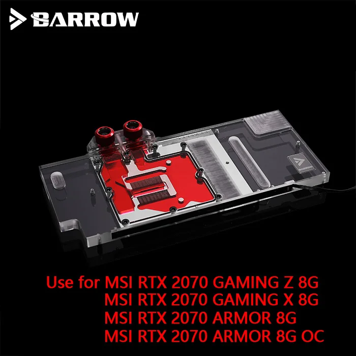 BARROW Water Block use for MSI RTX2070 GAMING Z 8G/GAMING X 8G /ARMOR 8G/ Support Original Backplat