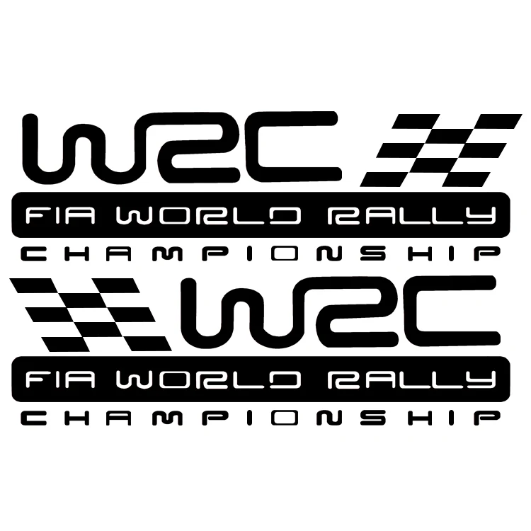 2 шт. WRC дверные наклейки Чемпионат мира по ралли для автомобильного стайлинга светоотражающий виниловый спортивный стикер ручка для тела Гирлянда Наклейка - Название цвета: Black