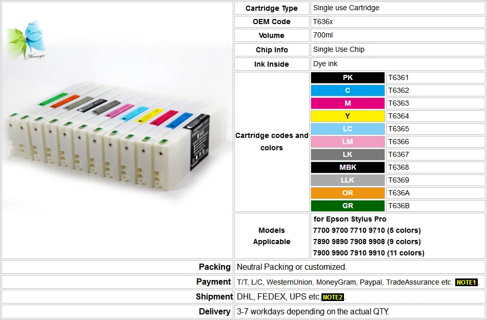7900 9900 700ml dye ink 2